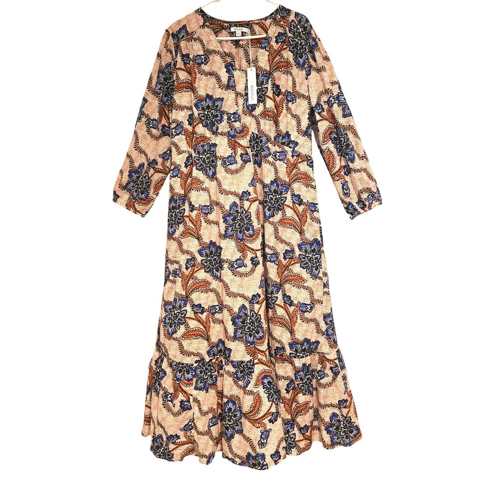 Chico's Tiered Maxi Salsa Night Dress Burnished Clay Cotton NWT Size 2 (US 12) - Picture 3 of 10